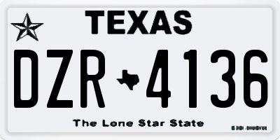 TX license plate DZR4136