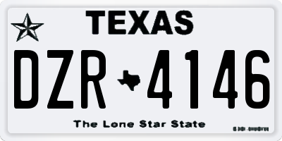 TX license plate DZR4146