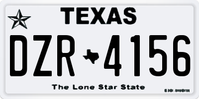TX license plate DZR4156