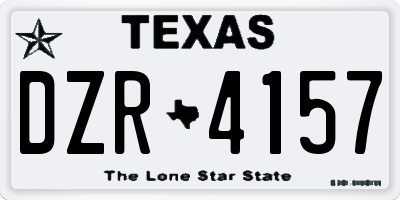 TX license plate DZR4157