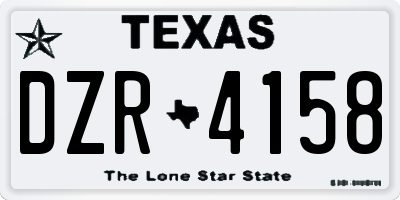 TX license plate DZR4158