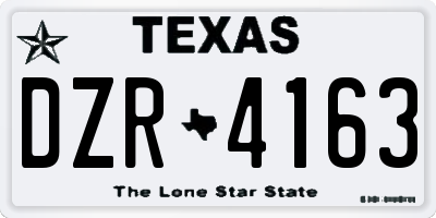 TX license plate DZR4163