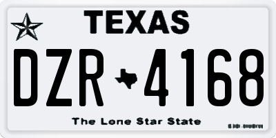 TX license plate DZR4168