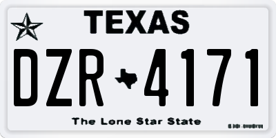 TX license plate DZR4171
