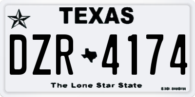 TX license plate DZR4174