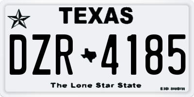 TX license plate DZR4185