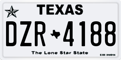 TX license plate DZR4188