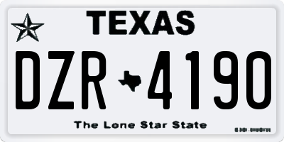 TX license plate DZR4190
