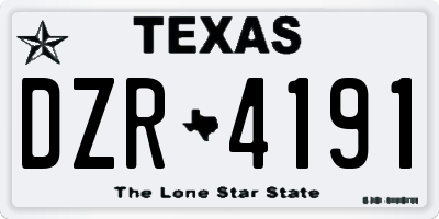 TX license plate DZR4191