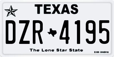 TX license plate DZR4195
