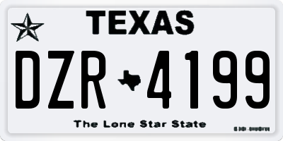 TX license plate DZR4199