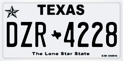 TX license plate DZR4228