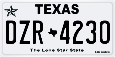 TX license plate DZR4230