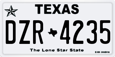 TX license plate DZR4235