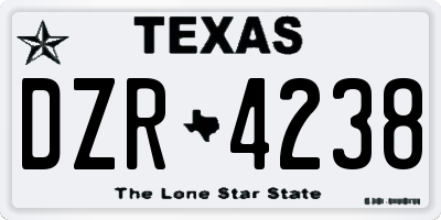 TX license plate DZR4238