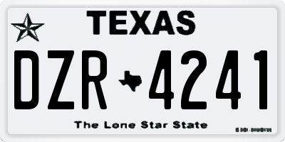 TX license plate DZR4241