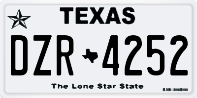 TX license plate DZR4252