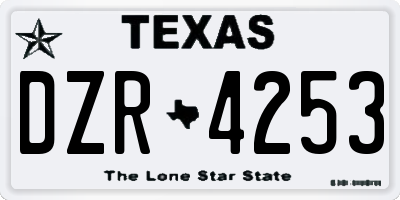 TX license plate DZR4253