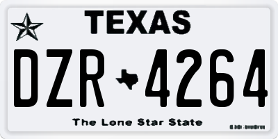 TX license plate DZR4264