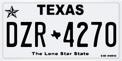 TX license plate DZR4270