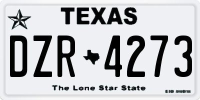 TX license plate DZR4273