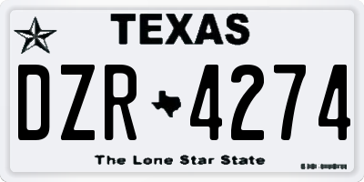TX license plate DZR4274