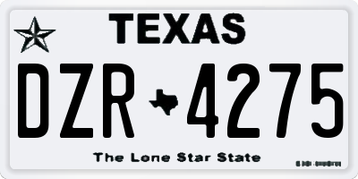 TX license plate DZR4275