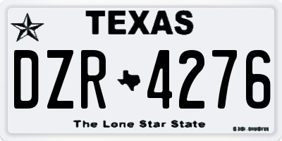 TX license plate DZR4276