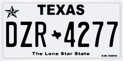 TX license plate DZR4277