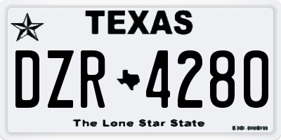 TX license plate DZR4280