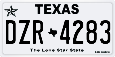TX license plate DZR4283