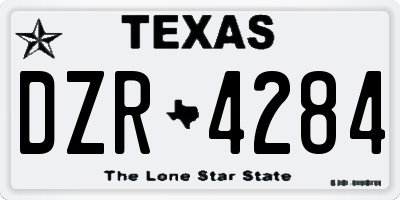 TX license plate DZR4284