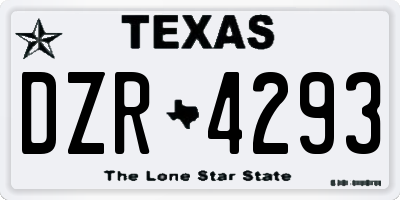 TX license plate DZR4293