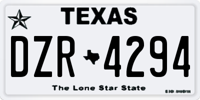 TX license plate DZR4294