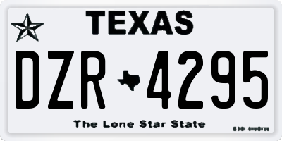 TX license plate DZR4295