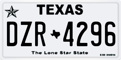 TX license plate DZR4296