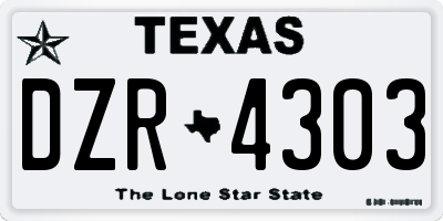 TX license plate DZR4303
