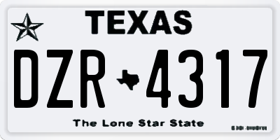 TX license plate DZR4317