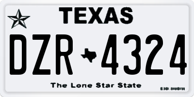 TX license plate DZR4324