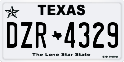 TX license plate DZR4329