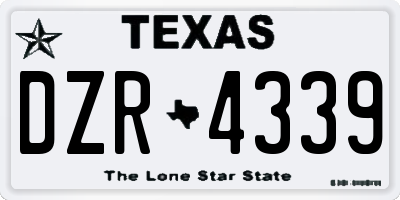 TX license plate DZR4339