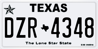 TX license plate DZR4348