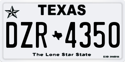 TX license plate DZR4350