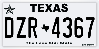 TX license plate DZR4367