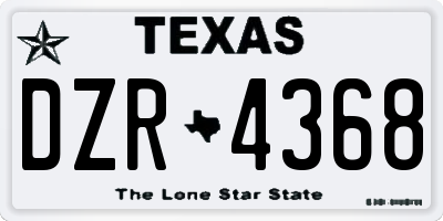 TX license plate DZR4368