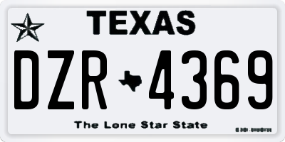 TX license plate DZR4369