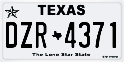 TX license plate DZR4371