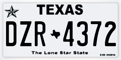 TX license plate DZR4372