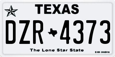 TX license plate DZR4373