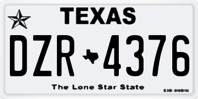TX license plate DZR4376